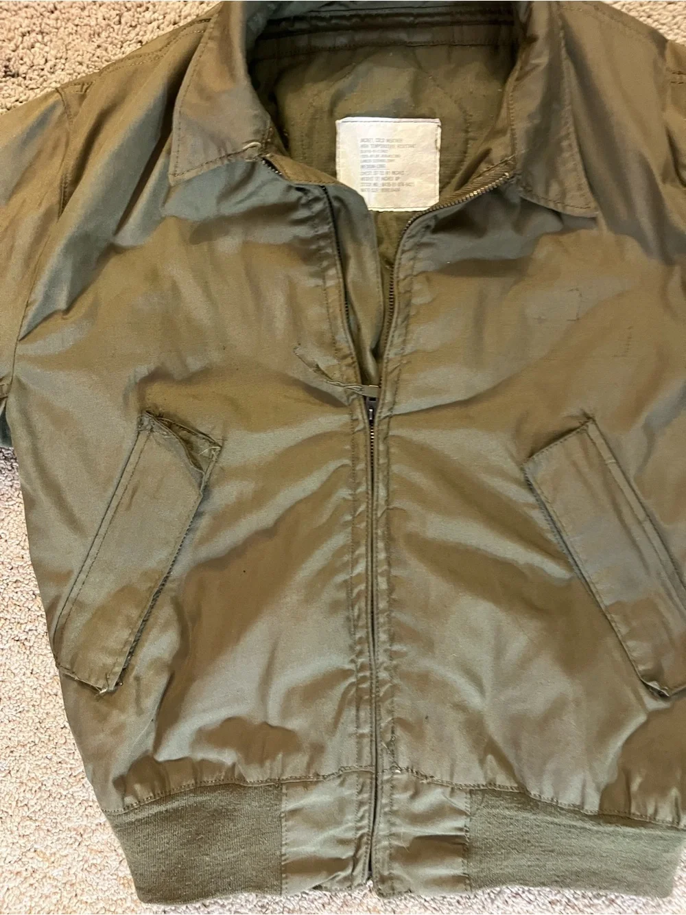 Men's Olive Green Bomber Jacket - Classic Military Style